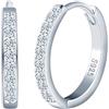 CPSLOVE Orecchini Cerchio da Donna Ragazze Eleganti Orecchini Cerchi con Zircone in Argento 925 Orecchini Creole de Diametro 1.2cm, Argento