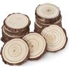 Williyatt 18 Pezzi Dischi Legno Naturale da Decorare, Diametro 8-10cm, Spessore 10mm, Fette di Legno con Corteccia, Senza Fori, Adatti per Pirografo, Natale, Segnaposto e Fai da Te