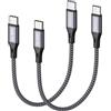RAVIAD 100W Cavo USB C USB C Corto [2Pezzi 50CM], Cavo USB Type-C PD Ricarica Rapida USB C con E-Mark Chip 5A/20V per iPhone 16/15, Samsung Galaxy S24/S23/S22/S21, MacBook, Pad Air, Google Pixel