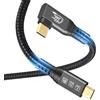 CHENLENIC Cavo USB4, con Thunderbolt 4, ricarica da 240 W, cavo dati da 40 Gbps, HDR 8K @ 60Hz, cavo USB C a USB C, 90 gradi per hub, dock MacBook, M2, M3, Mac SSD (90 gradi USB4 40G 240 W 0,5 m)