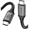 Silkland Cavo USB4 con Thunderbolt 4 50cm, 40Gbps Cavo Dati, 8K@60 Hz 4K@144Hz HDR Video, Ricarica rapida 240W 5A PD3.1 per MacBook, PSSD, iPad, iPhone 15 Pro, Docking, Monitor USB-C,eGPU