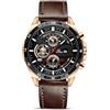 OFFCUP Orologio Uomo Orologio Analogico Multifunzione al Quarzo da Elegante Sportivo Moda Business Orologi da Uomo Polso Regalo da Cinturino in Pelle