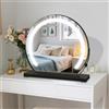 TYhogar Specchio cosmetico con illuminazione, specchio da trucco a 360° rotazione, 3 temperature di colore, 40 x 40 cm, 9 W, controllo touch plug-in