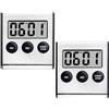 FerraDrend 2 PCS Timer Digitale, Timer da Cucina Digitale, timer Cucina Magnetico da 100 Minuti e Cronometro, Allarme Forte con Cifre Grandi, per Cucinare, Sport, Studio, Riunioni, Acciaio Inossidabile