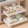 PNNP 2 Pezzi Cassetto Estraibile Cucina: Cassetti Telescopico Armadio - Cestelli Estraibili per Cucina a Larghezza Regolabile (32-53 cm L x 43 cm P x 7 cm A) - Nessuna Foratura | Bianco