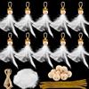 BOFUNX 10pcs Ciondoli Albero Natale Addobbi Angelo Natalizi Decorazioni Albero di Natale con Piuma Angelo Pendenti Fai da Te Decorazioni Natalizie Artigianato da Appendere