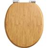 Pipishell tavoletta wc in legno a forma di O con meccanismo di chiusura morbida e cerniere in metallo lisce, copriwater a chiusura rallentata in MDF di alta qualità