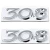 Generic Adesivi Emblema Auto 308, Accessori Auto, Adesivo per Parafango Auto (Argento)