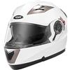 YEMA Casco Modulare Moto Integrale Scooter - YEMA E13-0510253-WS Caschi Modulari Motorino Integrali ECE Omologato Donna Uomo con Doppia Visiera Parasole, Bianco, S