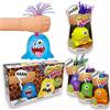 #sbabam FUNNY BOX Crazy Hair, Giochi per Bambini da Edicola, Pack 3 Pezzi, Mostri Giocattolo per Bambini con Capelli Colorati Emettono Suoni Buffi, Mostriciattoli per Regalo Bambino con Pile Incluse