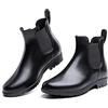 Hitmars Stivali Gomma Donna Stivaletti Pioggia Chelsea Rain Boots Wellies Ankle Boots Stivaletti Impermeabili Scarpe da Pioggia Nero Taglia EU 39