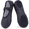 Ulicox Scarpette Danza Classica Bambina Scarpe da Ballo Donna in PU Pelle Mezze Punte Ginnastica Scarpette Suola Divisa Ballo Pantofole Nero 33