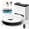 LEFANT M2 Plus Robot Aspirapolvere Lavapavimenti con Mappatura, Svuotamento Automatico, 6000Pa, LiDAR Navigazione Laser dTOF, Evitamento Ostacoli PSD, Alexa&App, Ideale per Tappeti Pavimenti Peli