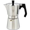 Pezzetti, Luxexpress Caffettiera 6 Tazze in Alluminio, Manico Ergonomico Resistente al Calore, Per Piani a Gas, Elettrici e Vetroceramica