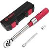 VANPO Chiave Dinamometrica 1/4", 3-25 Nm Set, Precisione ± 3% con Pulsante a Sgancio Rapido, Testa Reversibile 72T con Clic, Barra di Prolunga, Adattatore da 3/8" per Bici da Strada e Mountain, Moto