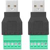 FTVOGUE Connettore blocco morsettiera da 2 pezzi USB maschio a 5 pin connettore adattatore adattatore terminale terminale a vite