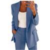 Meaunzyl Completo Donna Elegante Tailleur Eleganti Cerimonia Autunno 2 Pezzi A Maniche Lunghe Blazer con Bottoni Curvy Tailleur Pantalone da Donna da Ufficio Tinta Unita Completo Casual