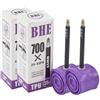 Biglumin 2pcs 700x23-32C camera d'aria bici da corsa Tubolare leggero tubo da strada con bocca francese Camere d'aria 700 - Camera d'aria per bici da strada 700 per bici Ultraleggera 35g