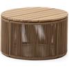 La Forma Tavolino Dandara in acciaio, corda beige e legno massiccio di acacia Ø60 FSC 100%