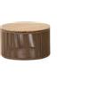 La Forma Tavolino Dandara in acciaio, corda beige e gambe in legno massiccio di acacia Ø70 cm FSC 100%