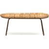 La Forma Tavolino esterni Salguer legno massello acacia acciaio marrone Ø 100 x 50cm FSC 100%