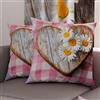 PETTI Artigiani Italiani - Coppia di Federe Cuscino 65x65 cm in Microfibra, Cuscini Arredo Camera da Letto, Divano, Salotto, Set 2 Fodere Copricuscino, Federa Shabby 329, 100% Made in Italy