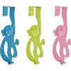 Premier Housewares - Scimmia - Appendiabiti da Porta, Colore: Blu/Verde Lime/Rosa, 3 Pezzi