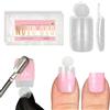 NOVO OVO Forme doppie per unghie in gel con punte francesi interne, linea ausiliaria per estensione dell'unghia del piede, estensione quadrata in morbido gel, stampi a copertura completa per pedicure