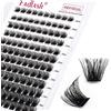 FADLASH Extension Ciglia a Ciuffetti di 144pcs, Ciglia Finte Volume Individuali da 0,07mm D Curl Mix 8-16mm Lashs Cluster Natural per DIY a Casa Saloni