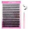 FADLASH Ciglia Finte Ciuffetti Kit 200pcs Volume Ciglia Finte 40D D Curl Mix 8-16mm, Bond & Seal Colla Ciglia Finte