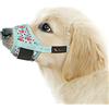 HEELE Museruola per Cane, Museruola Cane Piccola Taglia, in Morbido Nylon con Motivo Stampato, Antiabbaio e Antimorso, Regolabile, Fiore Ciano, XS
