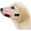 HEELE Museruola per Cane, Museruola Cane Piccola Taglia, in Morbido Nylon con Motivo Stampato, Antiabbaio e Antimorso, Regolabile, Fiore Rosa, XS