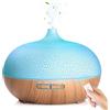 GeeRic Diffusore di Oli Essenziali 550ML,GeeRic Ultrasuoni Umidificatore 7 Color LED Silenzioso Purificatore d'Aria Diffusore di Aromi Nebulizzatore per Oli Profumati per Casa Ufficio Yoga Marrone