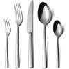 Alata Konrad Set di posate in acciaio inox 18/10 lucido per 12 persone, set di posate 60 pezzi, coltello monoblocco, lucido, lavabile in lavastoviglie