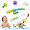 SPITZER TOYS® Giocattolo per la vasca da bagno, set da pesca con rete da pesca, gioco di pesca per la vasca da bagno con pesci, magnete pesce d'acqua giocattolo da bagno per bambini