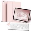 GKABXY Custodia con tastiera per iPad Air 11 2025 2024 (M3/M2), iPad Air 5 4 2022/2020 10,9, cover posteriore in TPU flessibile con portapenna, custodia con tastiera magnetica rimovibile, rosa