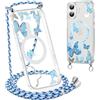 Xylota Magnetica Cover con Cordino per iPhone 17 6,3 Compatibile con MagSafe, Aesthetic Motivo Disegni Trasparente Custodia, Antiurto Protettiva Case con Laccio Tracolla per iPhone 17, butterfly 01