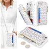SailorTech Custodia per iPhone 7 Plus in Pelle Portafoglio con porta carte di credito, Cover per iPhone 8 Plus Cellulare Regolabile Collana con slot per carte di credito - Leopardo Bianco