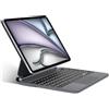 SENGBIRCH Magic Keyboard con custodia per iPad Air 11 (M2 2024) - Tastiera tedesca QWERTZ Layout Retroilluminazione Multi-Trackpad Keyboard per iPad Pro 11 pollici 4./3./2./1, nero