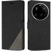 SONWO Cover per Xiaomi 15 Ultra, Flip Custodia in PU Pelle, Cover a Libro Portafoglio con Slot per Schede e Supporto Stand per Xiaomi 15 Ultra, Nero