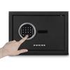 SWEISS Cassaforte elettronica SXT6820, capienza 8L, acciaio sicurizzato con impronta digitale e codice, display digitale, chiave di emergenza, USB Type-C, illuminazione a LED, nero