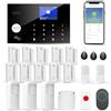TUGARD Sistemi di Allarme Domestici, Sistema di Sicurezza Domestico Wireless WIFI/GSM SMS a 22 Pezzi con Rilevatore di Movimento, Sirena di Allarme da 120 dB, Telecomando Intelligente, Invito Vocale