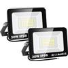 PICAA Faretto LED da Esterno, 2X 30W Faro da Lavoro a LED 6500K, luce di sicurezza LED,Proiettore Super Luminoso, Proiettore da Costruzione per Campeggio, Riparazione Auto, Escursionismo e Pesca