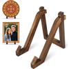 HOTUT Porta Piatti da Esposizione in Legno,Espositore Supporto Porta Piatti, Piedistallo Cavalletti in Legno, Supporto per Cornice, Supporti Espositori per Piatto Decorativo, Foto, Libri - 20,3 cm