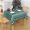 LinTimes Tovaglia natalizia quadrata, lavabile, antimacchia, per Natale, Capodanno, feste di Natale, decorazione per la casa, 132 x 132 cm, verde