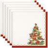 Arquiel Tovaglioli Natale Set Di 6, Tovaglioli Cedro Natale Albero Rosso Di Stoffa 100% Cotone Riutilizzabili Morbido Tovaglioli Da Tavola Perfetto Per Feste,Festival, Ristoranti(45 cm x 45 cm)
