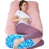 TaiBest Cuscino per gravidanza a forma di U, per tutto il corpo, con fodera rimovibile, per donne maternità, per dormire, supporto per schiena, gambe, pancia, 140 cm, cuscino per gravidanza da donna (memory