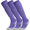 APTESOL Calze da calcio lunghe al ginocchio (3/5 paia) per bambini, ragazzi, adulti, calze sportive lunghe, EU 28-44, cuscino traspirante, 3 paia di viola-A, 40-44