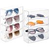 Jsleid 2 Pezzi Espositore per Occhiali Organizer, Scatola Porta Occhiali con 4 Cassetti, Acrilico Portaocchiali, Contenitore per Occhiali, Per Orologi, Portagioie, Cosmetici