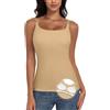 WOWENY Top spaghettiträger Camisole - Canottiera da donna con reggiseno integrato, bianco, XL